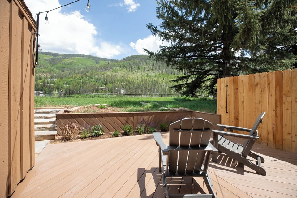 Spacious deck with comfortable seating—perfect for relaxing outdoors.