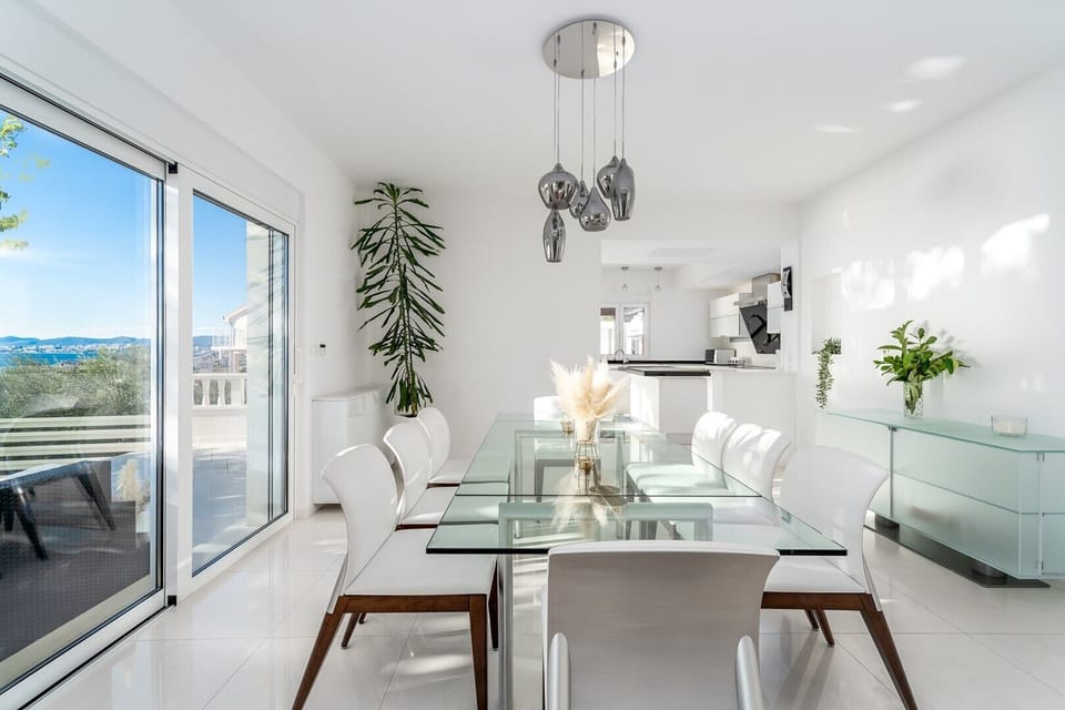 Dining area with open sea views