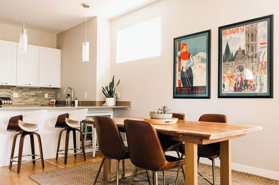 Dining area with additional bar-style seating