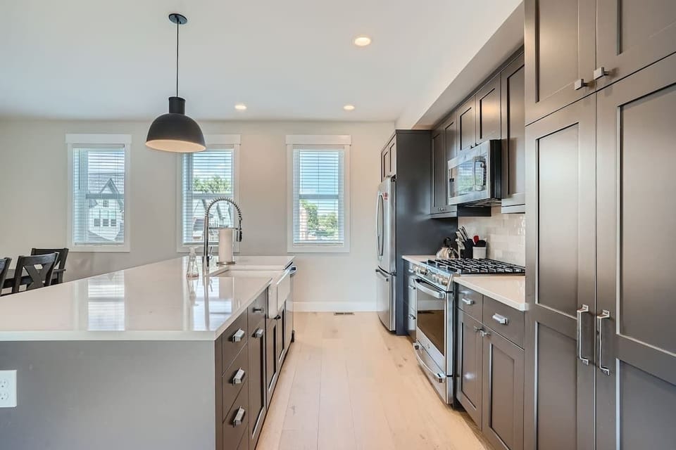 Bright kitchen with lots of natural light 