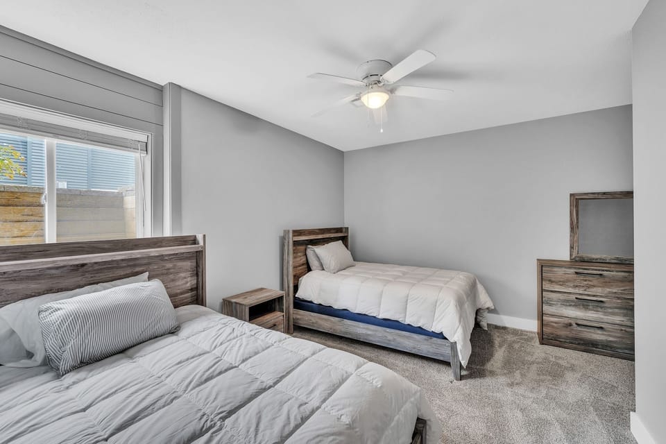 Indoors, Appliance, Ceiling Fan, Bed, Bedroom