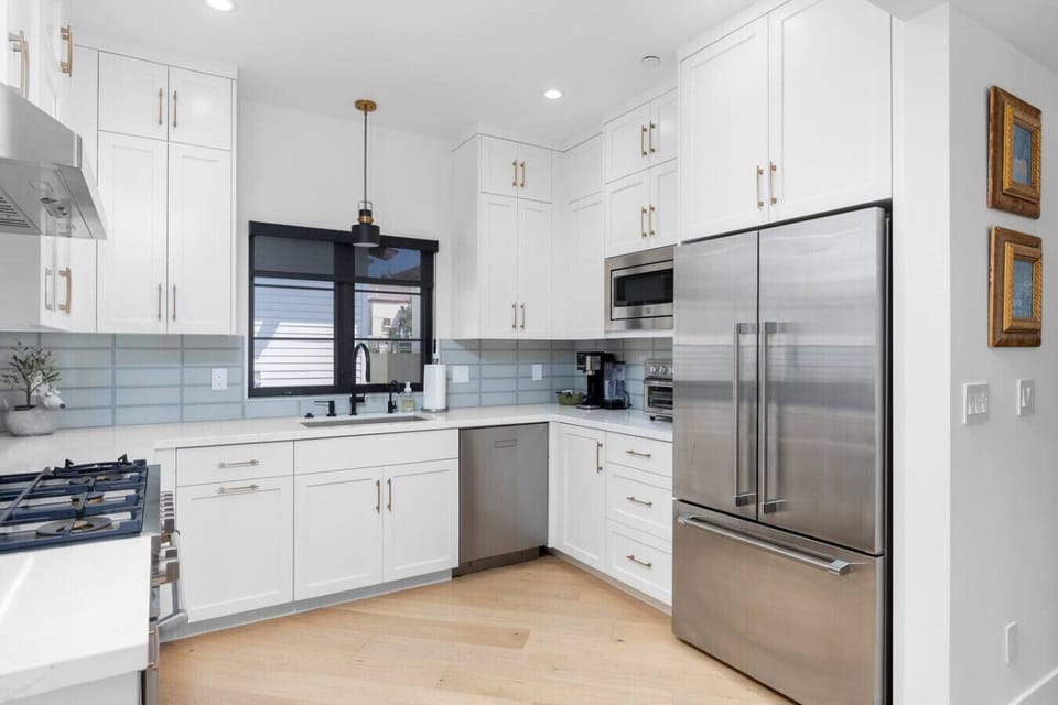 Modern kitchen with stainless appliances