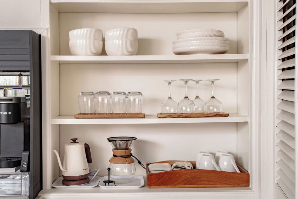 Plenty of glasses and tableware for your stay.