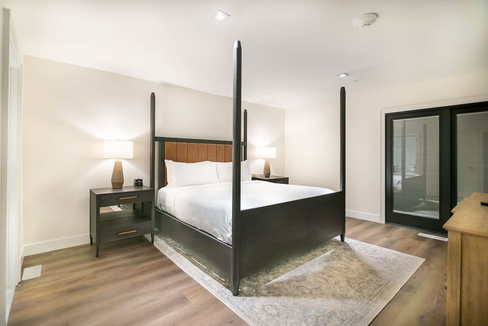 Sink into the elegant king bed for a restful night’s sleep.