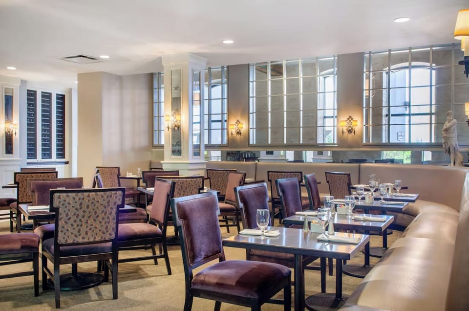 Gather for relaxed meals in the bright, comfortable dining room.