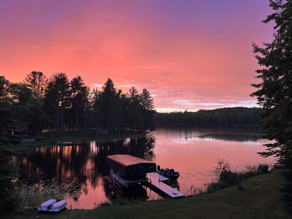 sunset view from deck