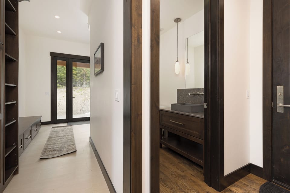 Half bathroom off the mud room | Main Level