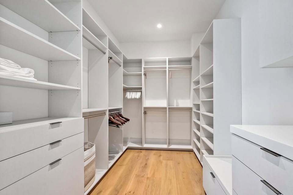 Expansive walk-in closet