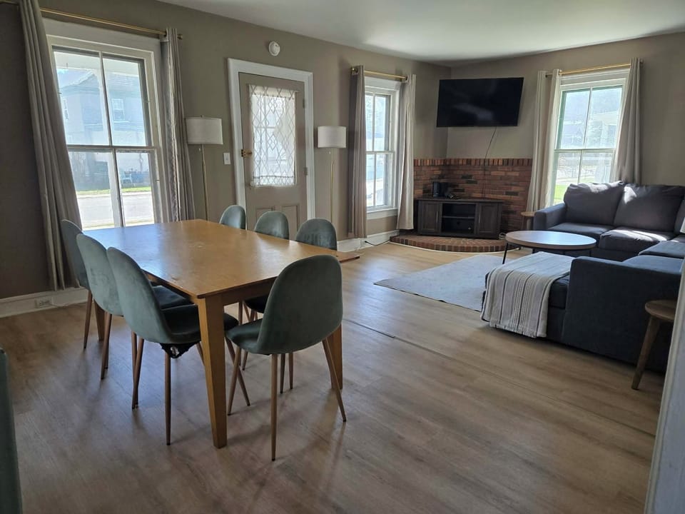 dining area and living room