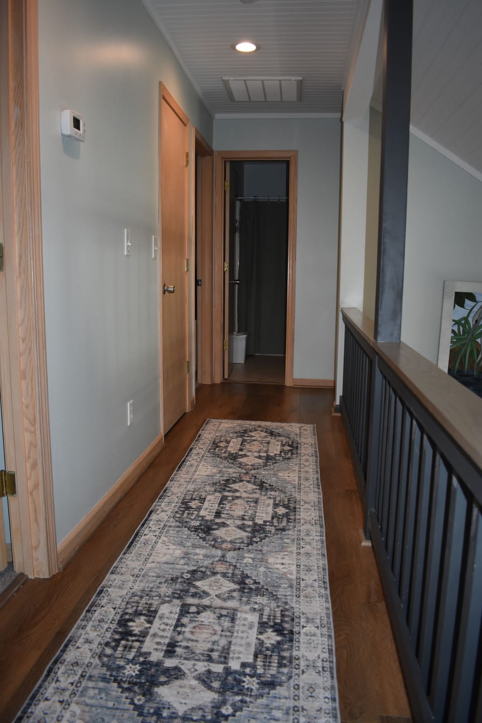 Upstairs hallway with 3 piece bathroom access
