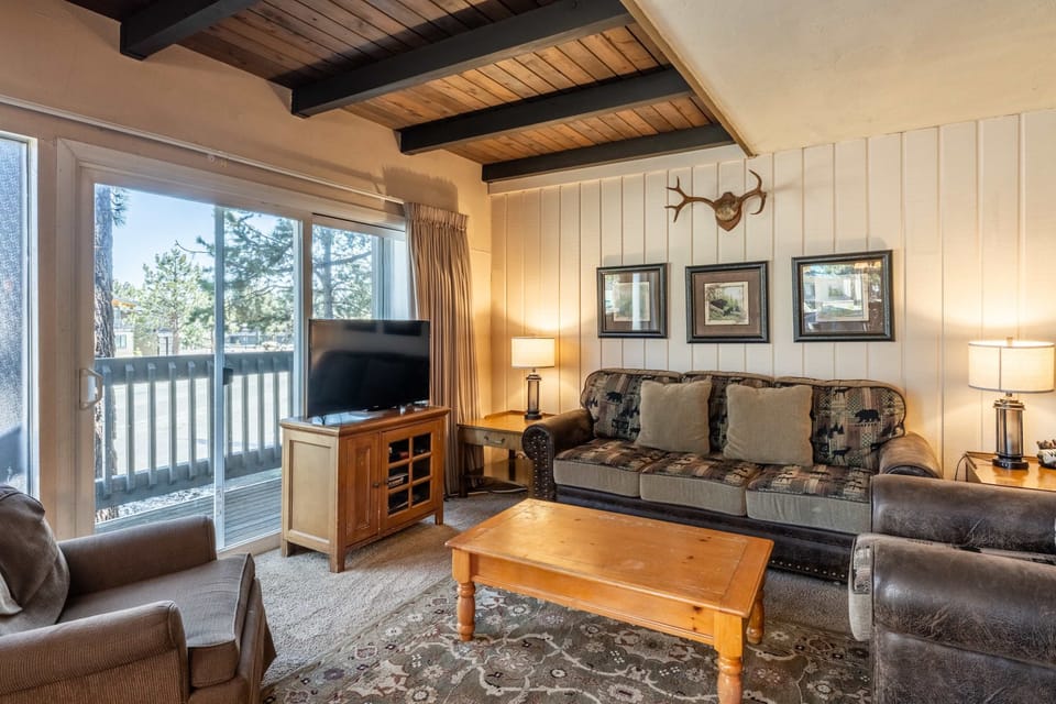 Curl up in the cozy living room & stream your favorites on the smart TV