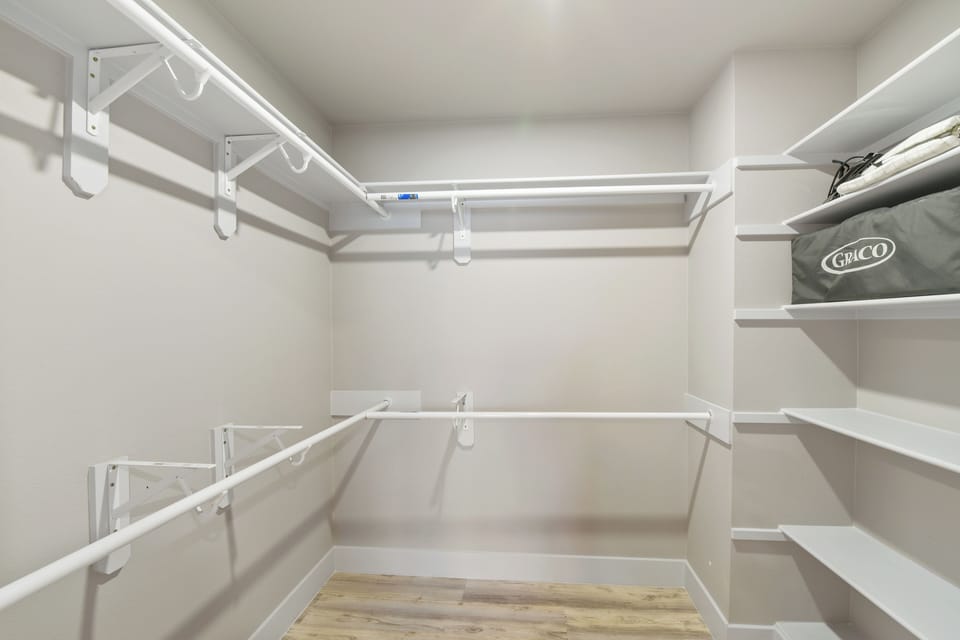 Large walk-in closet in primary bedroom