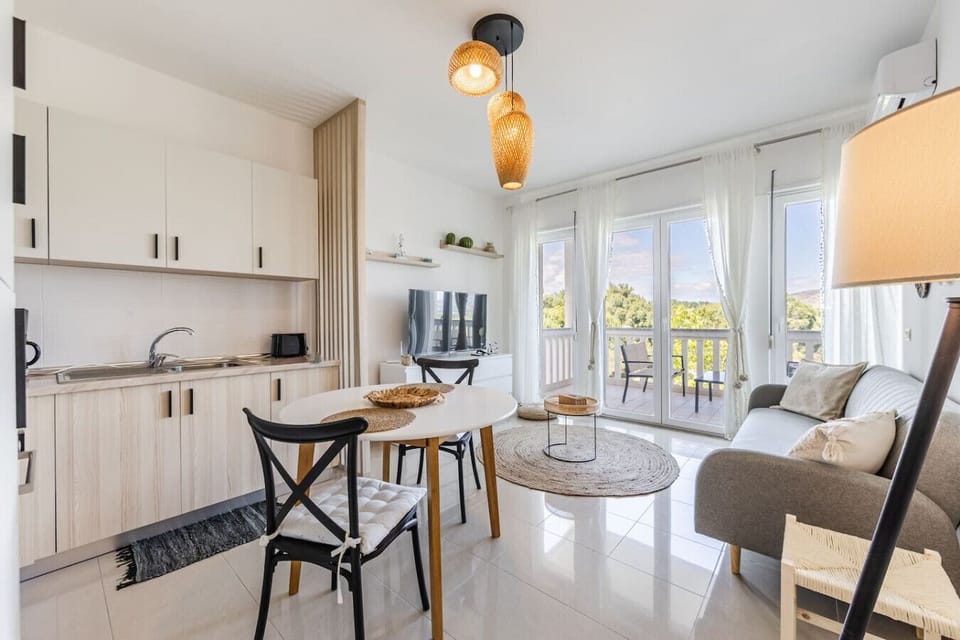 Living room and dining area