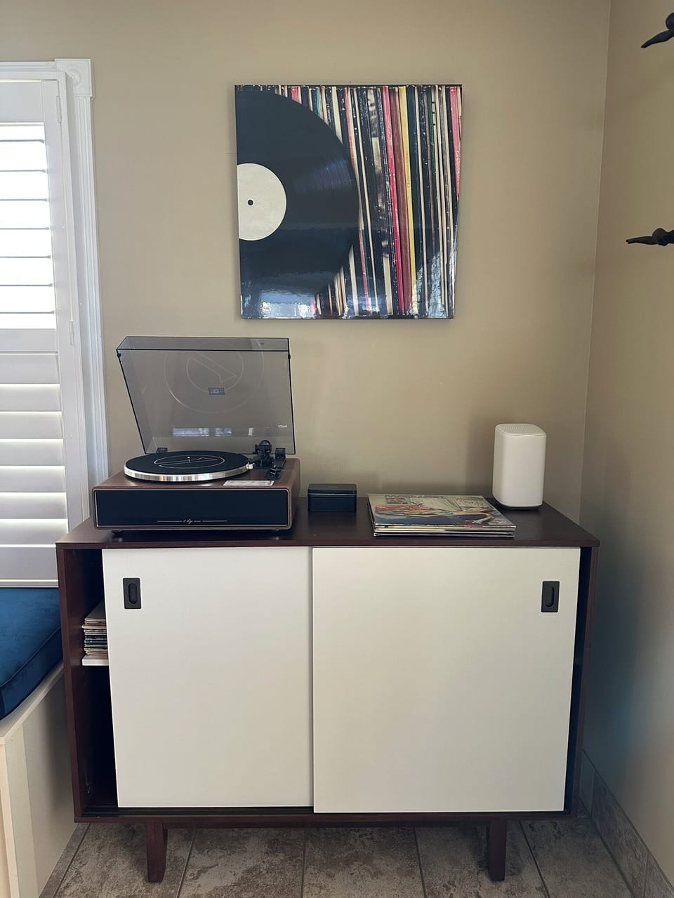 Turntable also has bluetooth connectivity. 