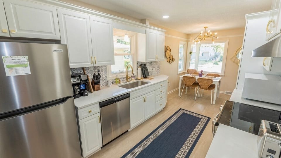 All new stainless steel appliances and fixtures.