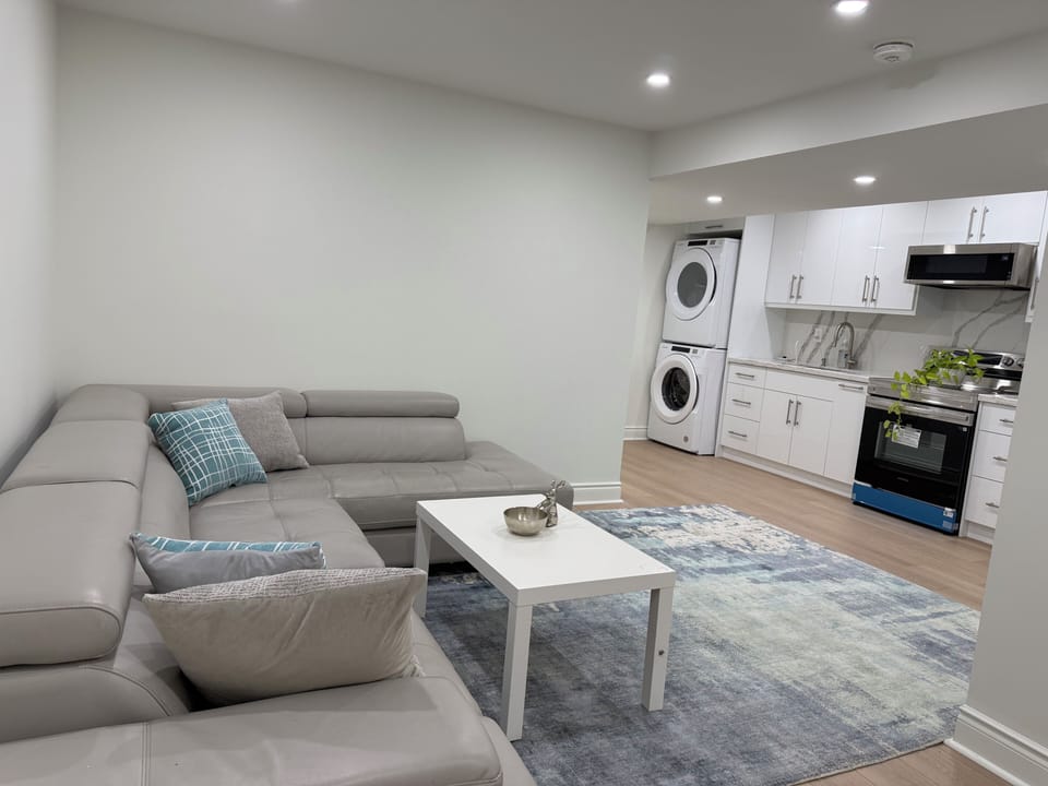 Living room with open concept kitchen