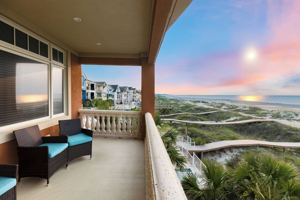 Enjoy breathtaking ocean views from the balcony.