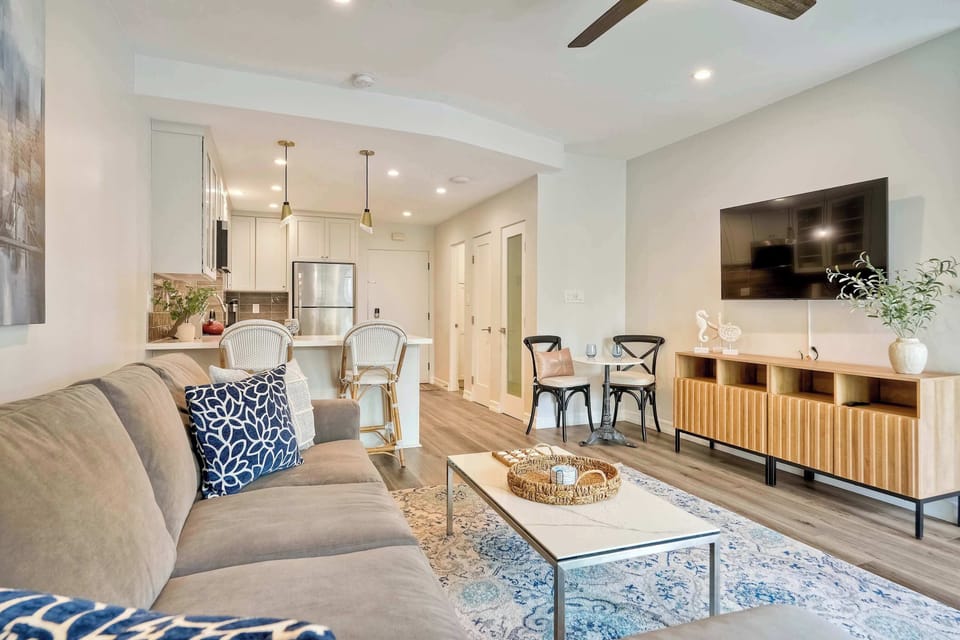 Bright living area with Smart TV