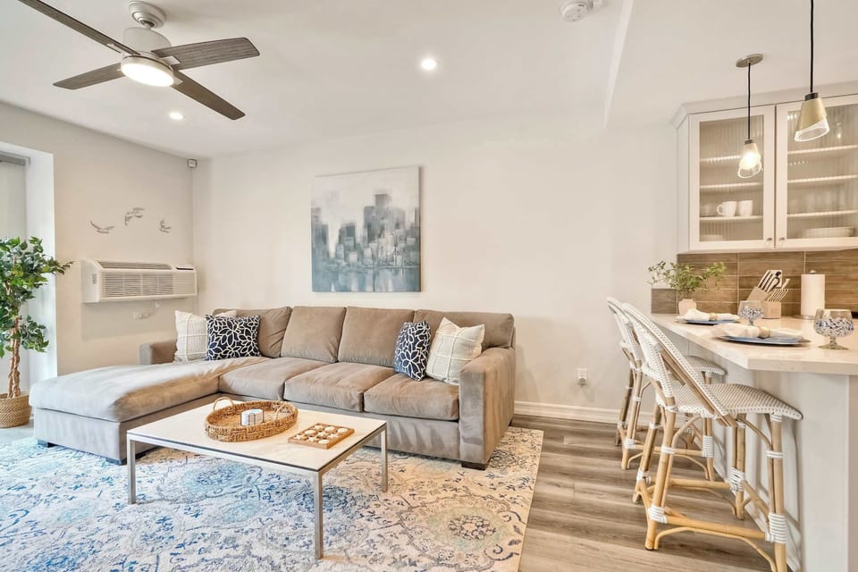 Bright living area with Smart TV
