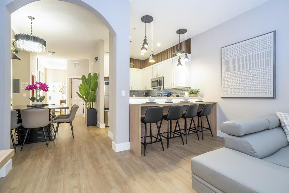 Fully Equipped kitchen and living room