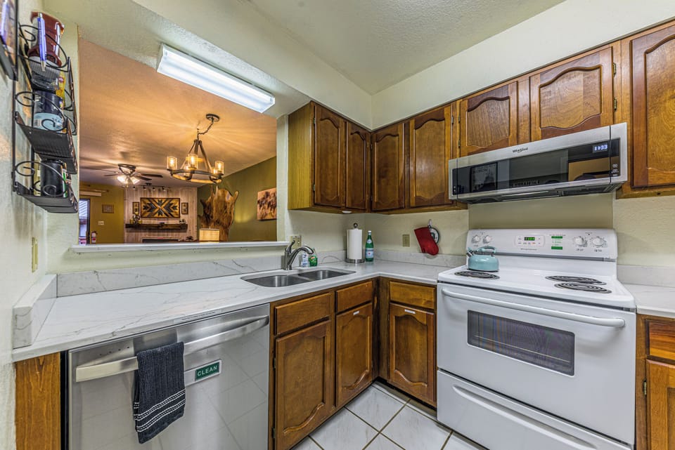 Our fully stocked kitchen allows you to prepare meals. Spices included!