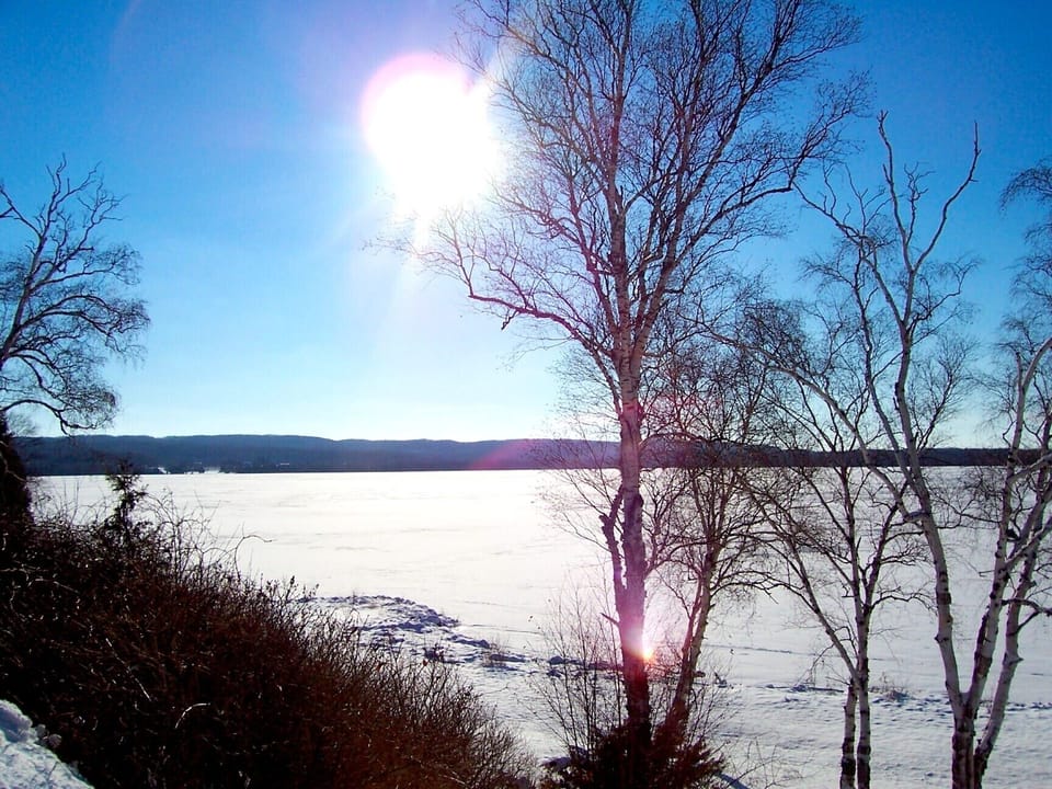 EXTERIOR:  Long Lake in the winter