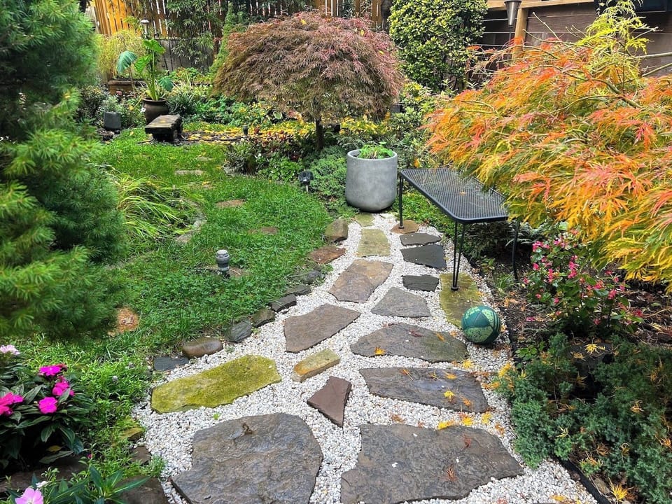 View of garden from the patio.
