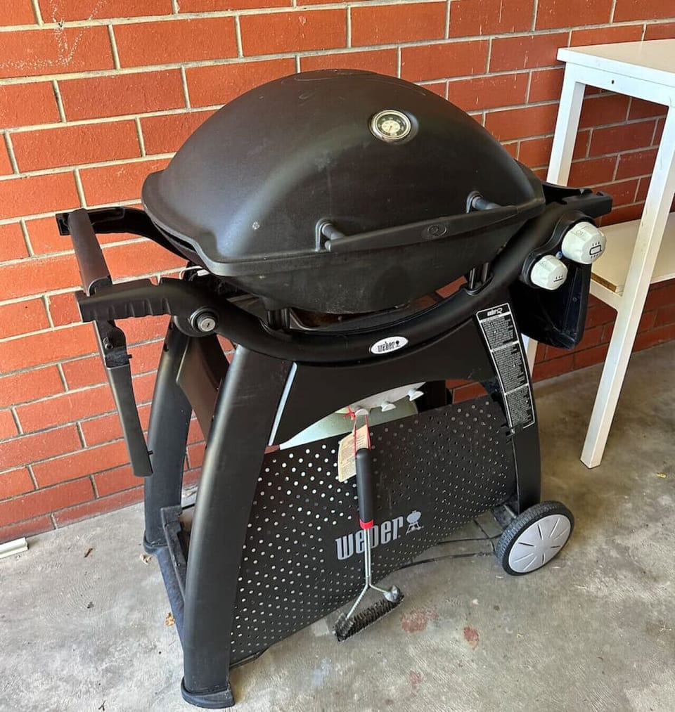 A gas and charcoal BBQ are both available.
