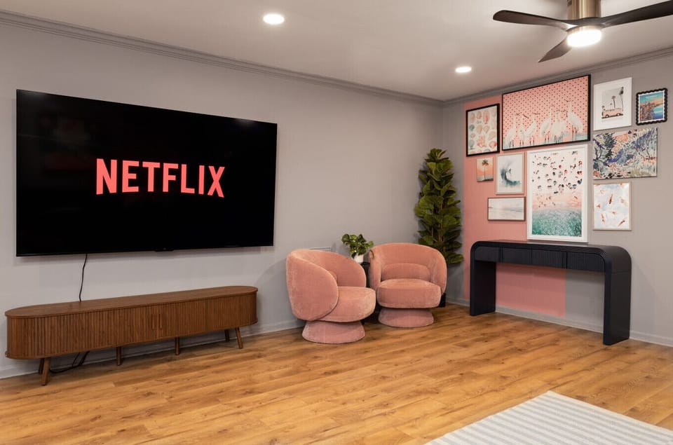 85 inch TV in living area