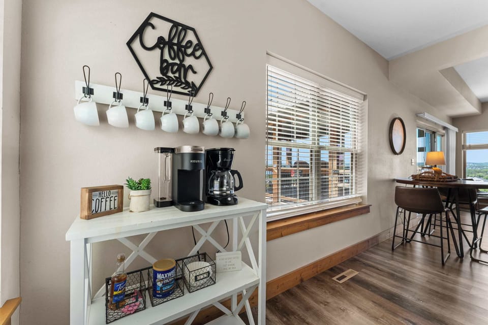 Make sure to bring your favorite coffee! We have a regular coffee pot as well as a Keurig!