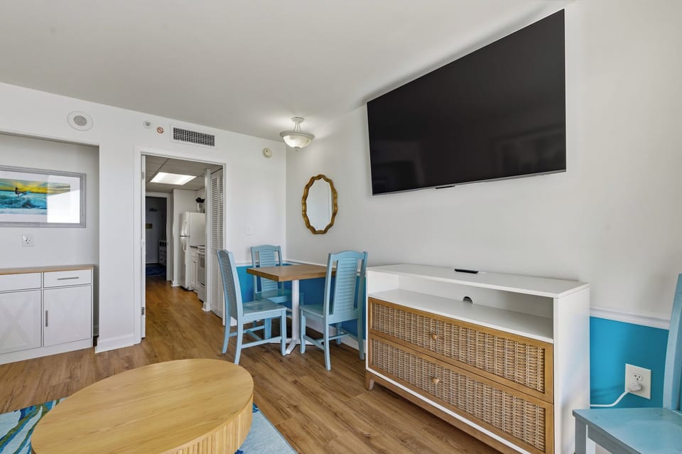Enjoy a movie on the flat screen
