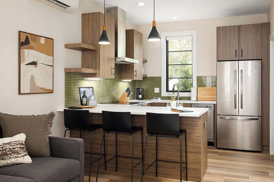 This inviting kitchen blends functionality and style—perfect for preparing meals during your stay.