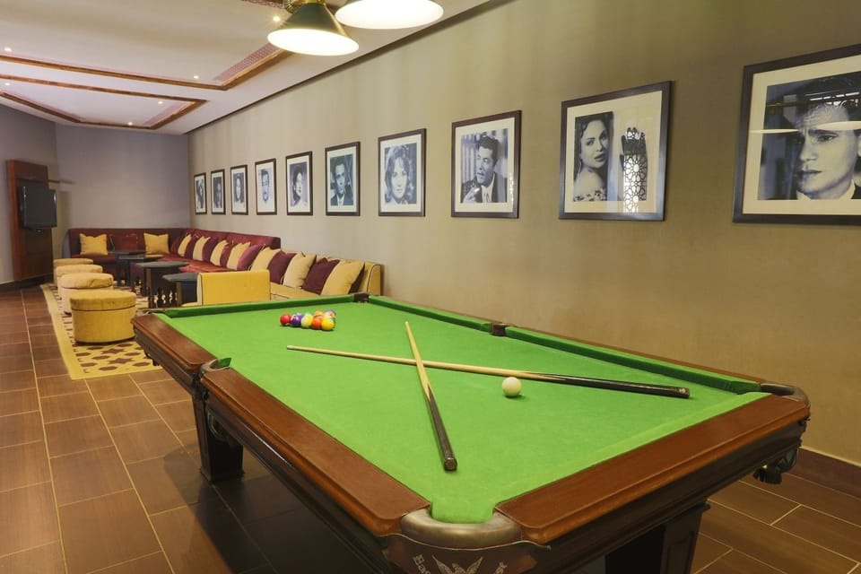 Challenge friends to a lively billiards night in style