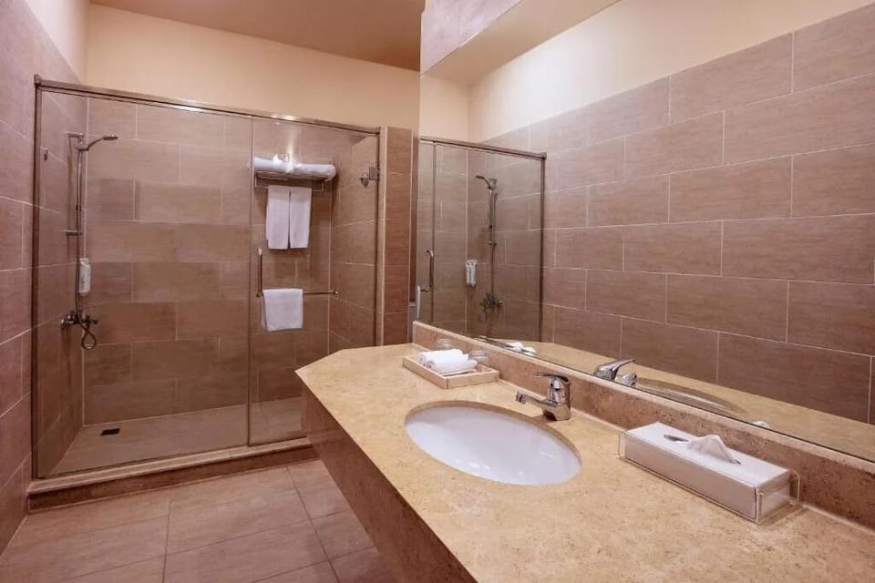 Start your day with plenty of space at the long vanity.