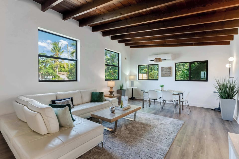 Open concept with original architectural details