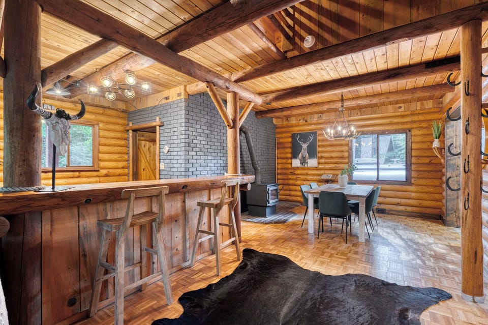 Bar seating and stools off the great room.