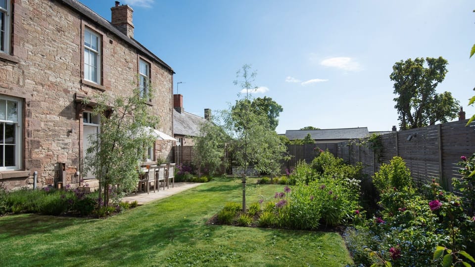 Cambridge House - the enclosed garden benefits from a lawned area and patio