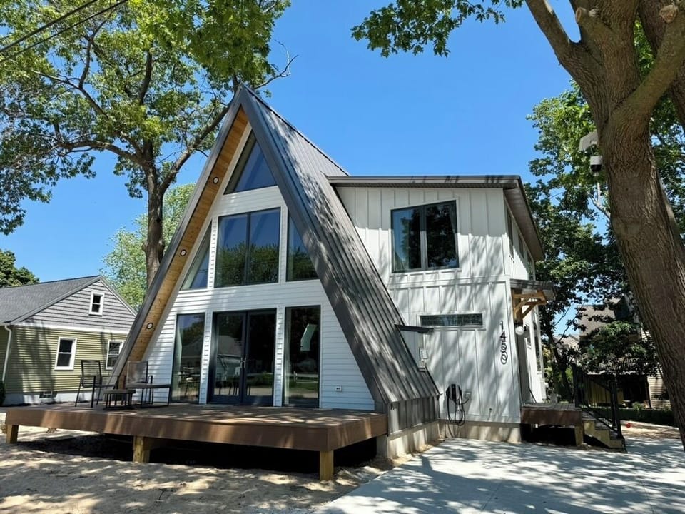 Front view of home with front deck
