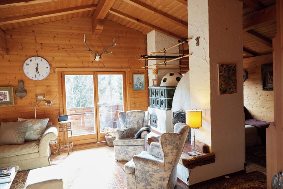 Cozy seating with open fireplace