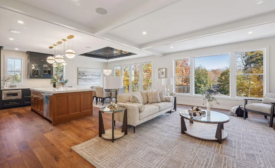 As staged during recent home purchase, see photos below for actual furnishings!