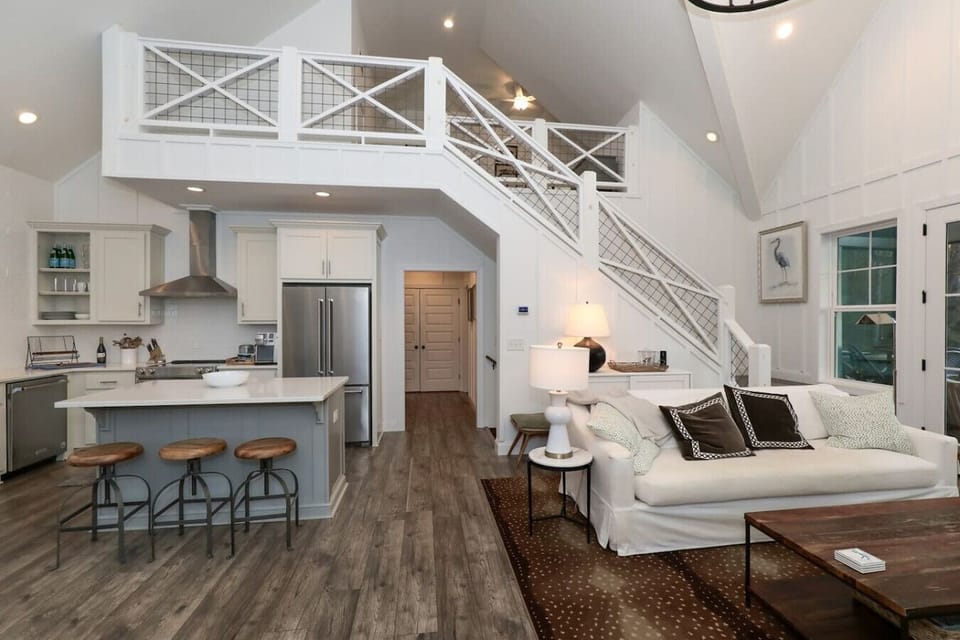 Full indoor shot of a bright, open-plan living area.