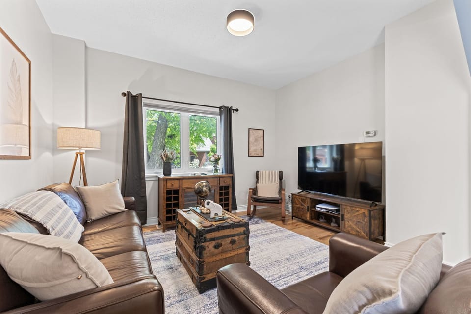 Relax on the couch, watch TV, play PS5, or enjoy board games.