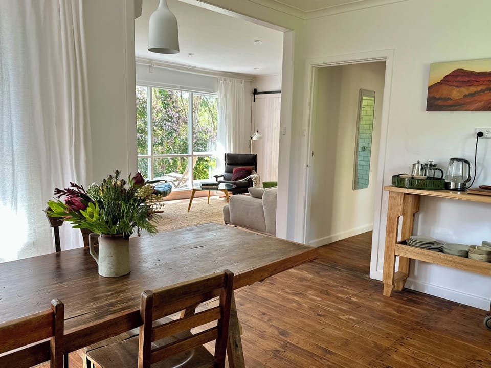 Dining room and living room.