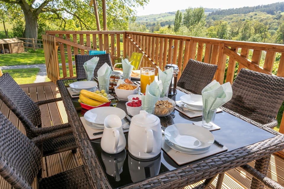 Private veranda suitable for six people