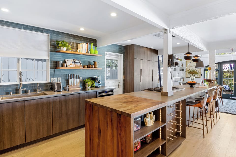 Spacious kitchen area.