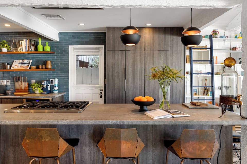 Dining made easy at this stylish kitchen counter.