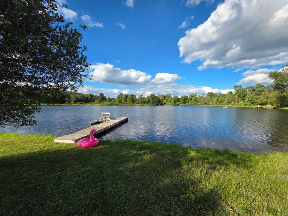 Dock with paddle boat