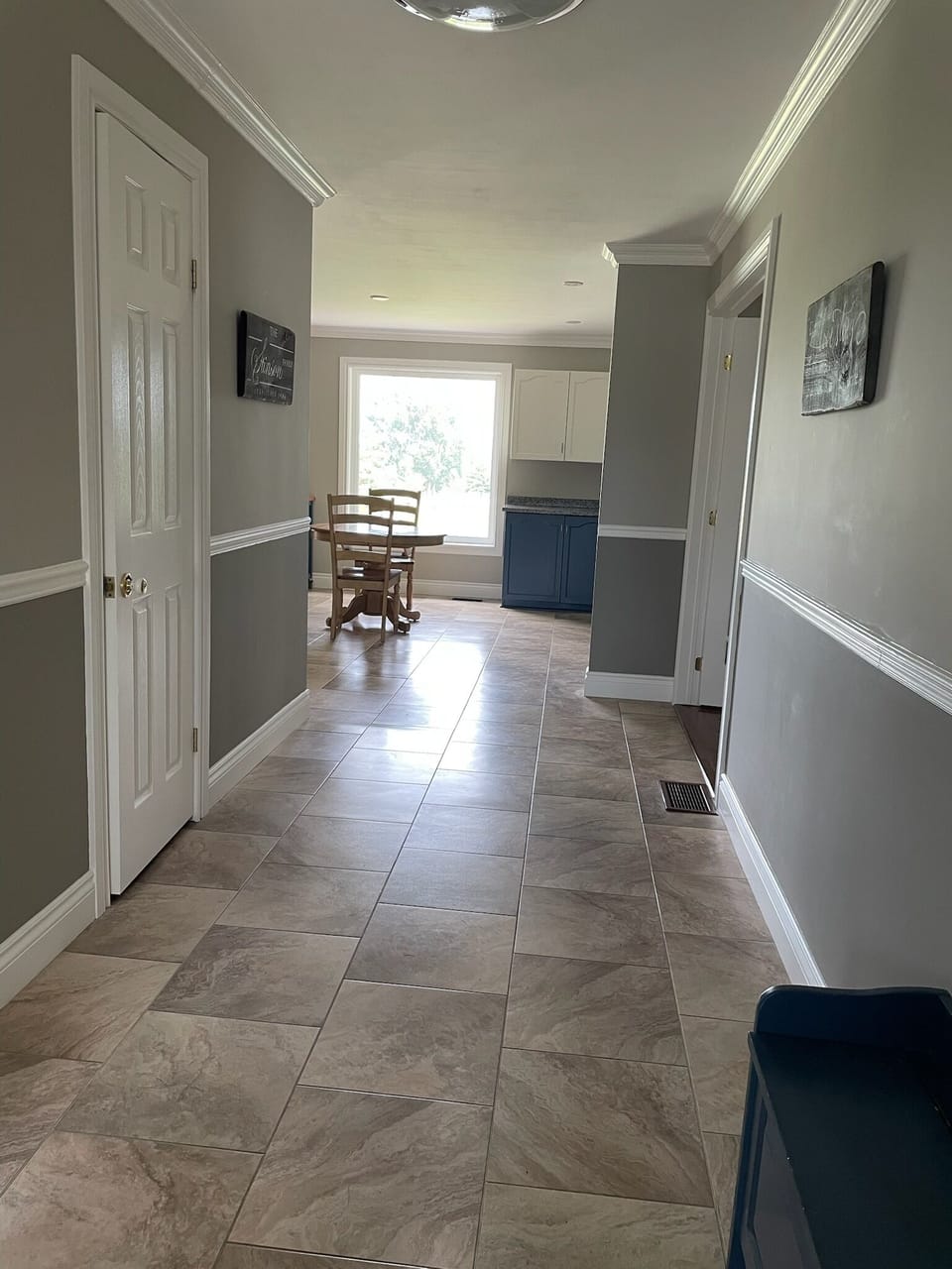 View of kitchen from front door.