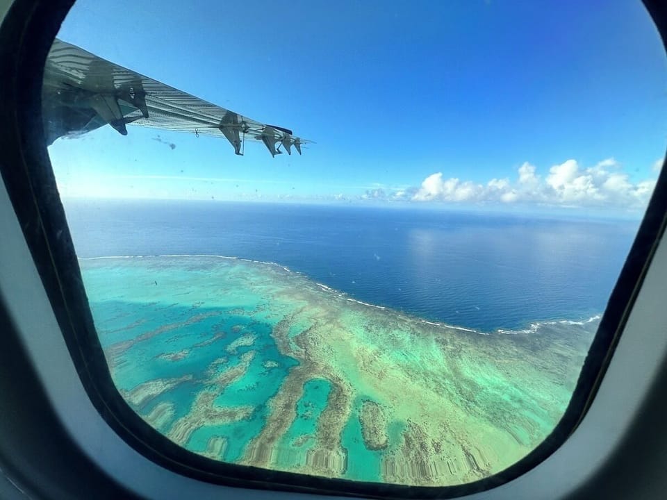 On a clear day, flying to Savusavu airport offers spectacular views of the fringing coral reefs