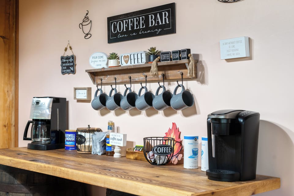 Fully stocked coffee bar to start your day off the right way!